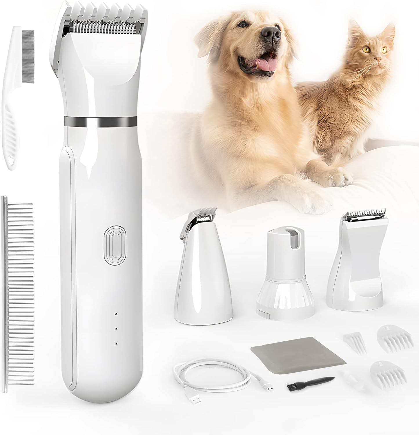 (🔥Last Day Promotion - 49% off)2024-Ultimate Pet Grooming Kit 🐶 4-in-1 Electric Clippers with 4 Interchangeable Blades